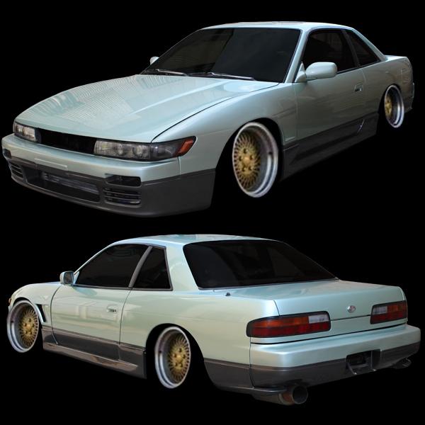 シルビア PS13 s13 エアロセット S63/5〜H5/9 FRP 未塗装 社外品 SILVIA 純正オプション デザイン 数量限定特価｜partsland-ys2