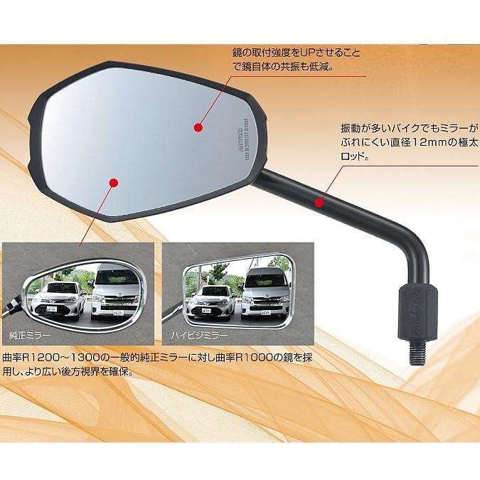 やと DAYTONA（デイトナ） 14951 1本販売 ハイビジミラー EDGE M10 クローム