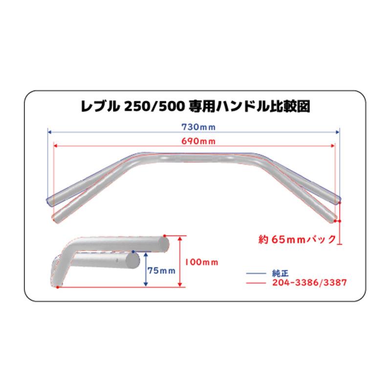 KIJIMA（キジマ） 204-3387 ハンドルバー 65mmバック マットブラック