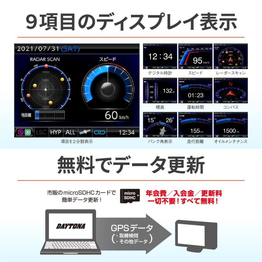 在庫有当日発送 25674 デイトナ MOTO GPS LASER レーダー探知機 レーザー式オービス対応 防水 Bluetooth｜partsline24｜04