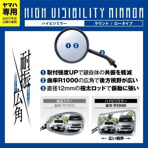 希望　確認用 DAYTONA（デイトナ） 25696 ハイビジミラー ミラー 片側1本 左右共通