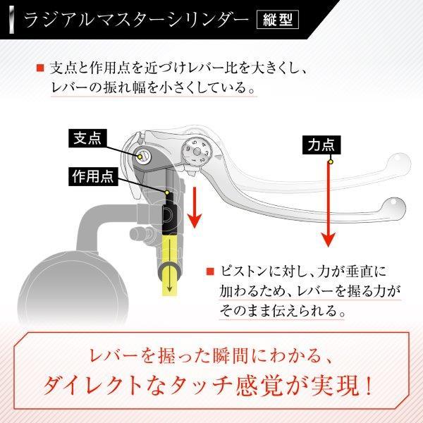 39985 デイトナ NISSIN ラジアル ブレーキマスターシリンダー 縦型5/8インチ (横型11mm-1/2インチ相当) スモークタンク ブラック/ブラック｜partsline24｜06