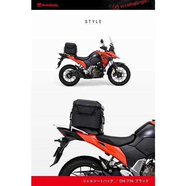 48675 デイトナ Daytona ヘンリービギンズ Henly Begins DH-774 シェルシートバッグ ヘルメット収納 ブラック 35L_16
