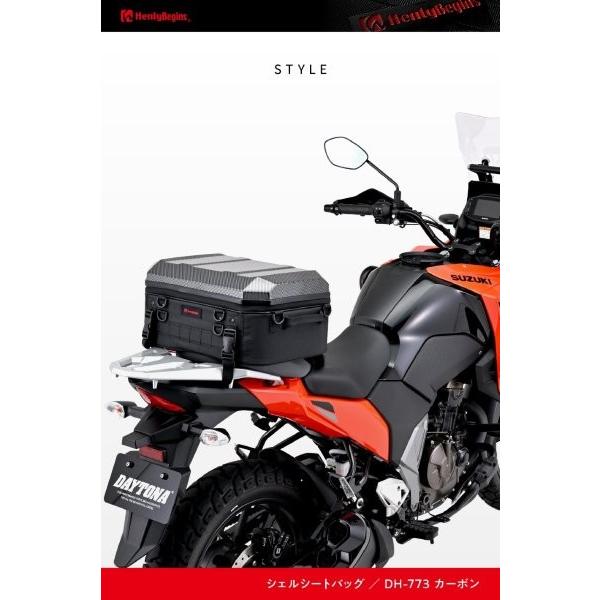 48685 デイトナ Daytona ヘンリービギンズ Henly Begins DH-773 シェルシートバッグ 小型 カーボン 25Lの画像
