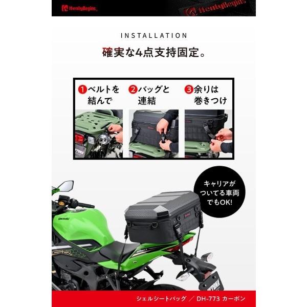 48685 デイトナ Daytona ヘンリービギンズ Henly Begins DH-773 シェルシートバッグ 小型 カーボン 25Lの画像