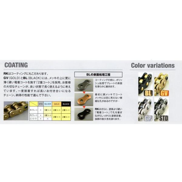 在庫有当日発送 RKチェ−ン BL525XXW 120L ブラック　525-120｜partsline24｜02