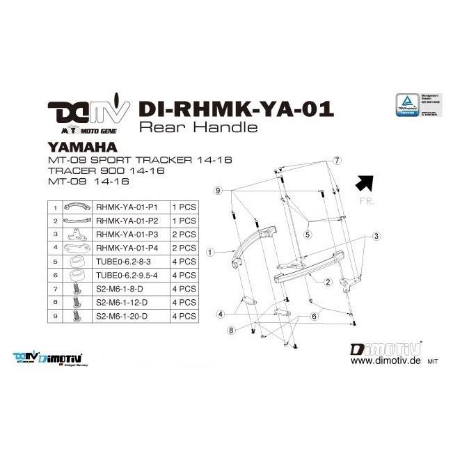 ★DIMOTIV di-rhmk-ya-01 アルミCNC加工 グラブバー MT-09 MT-09 SPORT TRACKER TRACER 900_3