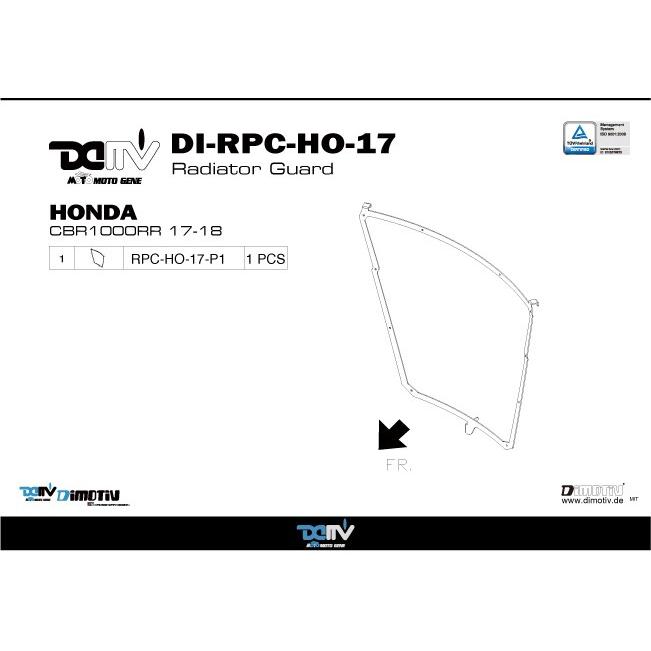 DIMOTIV di-rpc-ho-17 ラジエーターカバー CBR1000RR (網色指定、受注生産品）_4