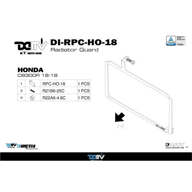 DIMOTIV di-rpc-ho-18 ラジエーターカバー  (網色指定、受注生産品）CB300R '17-'24_4