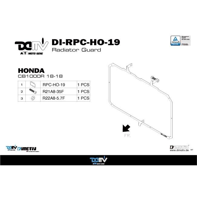 DIMOTIV di-rpc-ho-19 ラジエーターカバー CB1000R (網色指定、受注生産品）_4