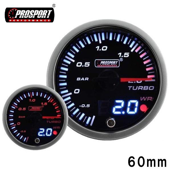 車 ブースト計 メーター 60パイ PROSPORT プロスポーツ デジタル アナログ同時表示 ワーニング機能付 60mm 60ミリ 60Φ カスタム パーツ | ブランド登録なし
