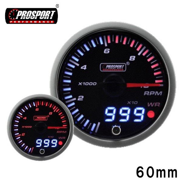 車 タコメーター 60パイ PROSPORT プロスポーツ デジタル アナログ同時表示 ワーニング機能付 カスタム パーツ | ブランド登録なし
