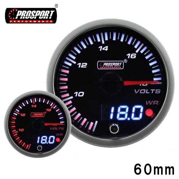 車 電圧計 メーター 60パイ PROSPORT プロスポーツ デジタル アナログ同時表示 ワーニング機能付 カスタム パーツ | ブランド登録なし