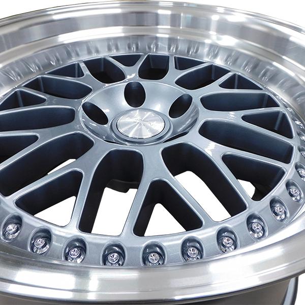 4本セット ELEMENT E55 18インチ 10.5J +15 5H PCD114.3 メッシュホイール ガンメタリック アルミホイール ガンメタの画像