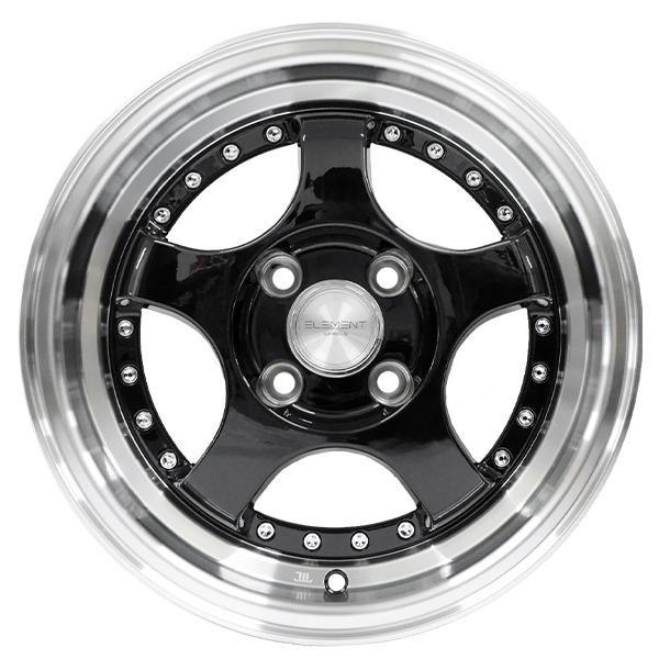 4本セット ELEMENT L002 14インチ 5.5J+35 4H PCD100 5本スポーク