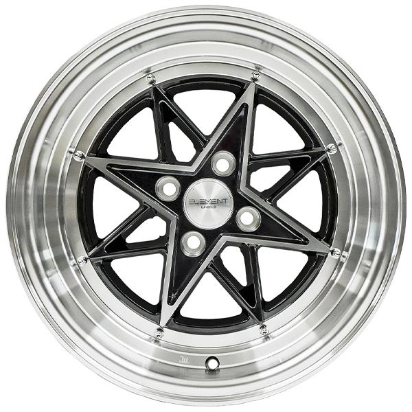 4本セット ELEMENT L805 15インチ 8J+25 4H PCD100 ブラック アルミ