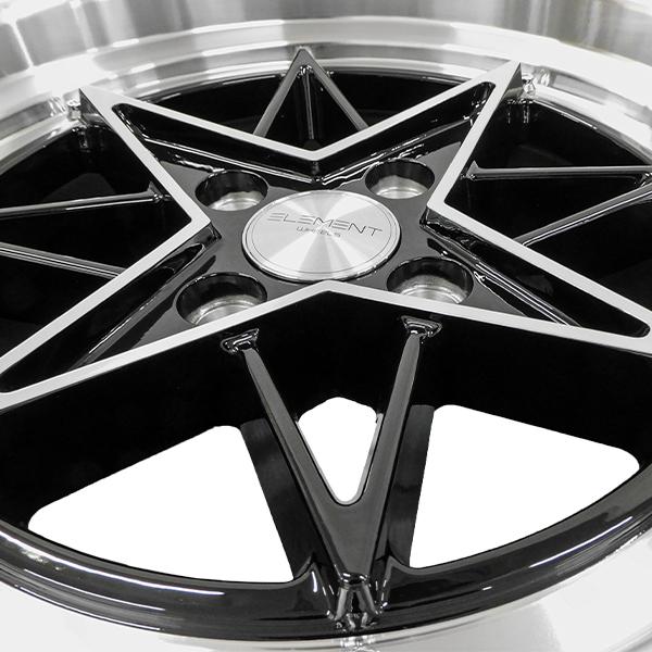 4本セット ELEMENT L805 15インチ 8J+25 4H PCD100 ブラック アルミ