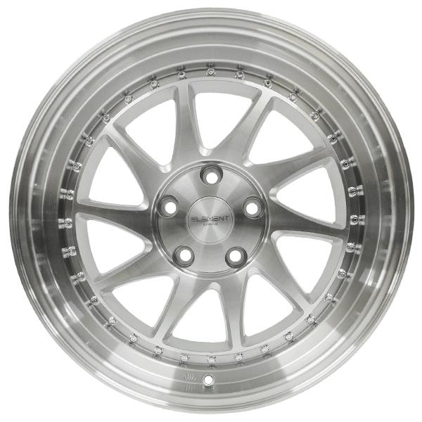 4本セット ELEMENT L990 17インチ 8J +30 / 9J +30 5H PCD114.3 シルバー ポリッシュ アルミホイール_2