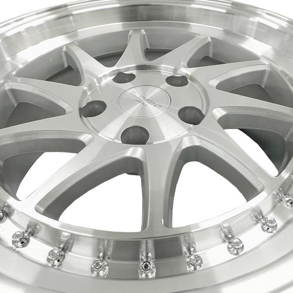 4本セット ELEMENT L990 17インチ 8J +30 / 9J +30 5H PCD114.3 シルバー ポリッシュ アルミホイール_4