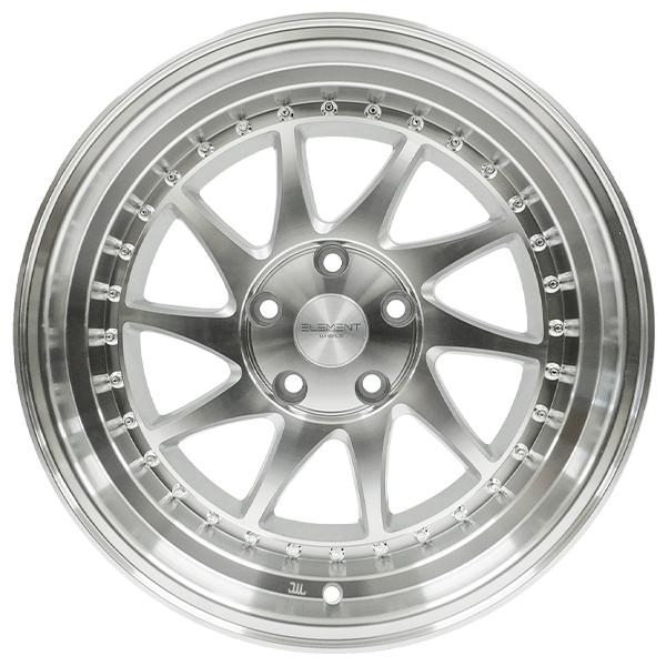 4本セット ELEMENT L990 17インチ 8J +30 / 9J +30 5H PCD114.3 シルバー ポリッシュ アルミホイール_7