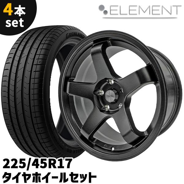 タイヤホイール 4本セット ELEMENT L437 225/45R17 17インチ 9J +30 5H