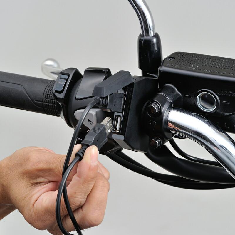 DAYTONA（デイトナ） バイク専用電源 スレンダーUSB2ポート 98438