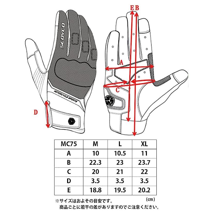 SCOYCO ライディンググローブ MC75｜partsonline｜06