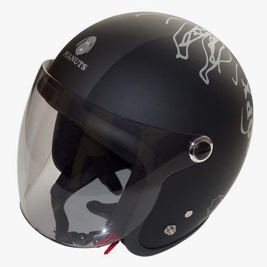 未使用品 アークス(AXS) スヌーピー ピーカブー ジェットヘルメット ネイビー フリーサイズ57cm-59cm SNJ-76 中古 a1 SNOOPY（スヌーピー） AXS ジェットヘルメット PEEK-A-BOO マット