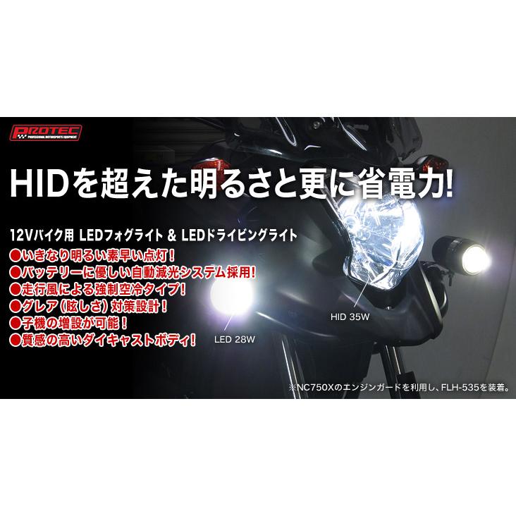 PROTEC マジェスティS FLT-Y05 LEDフォグライト 12V 28W 6000K 66008