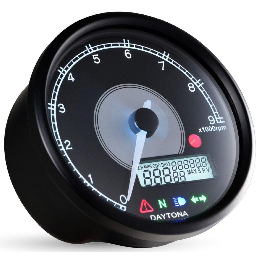 DAYTONA VELONA 電気式タコ＆スピードメーター Φ80 9000rpm 48140