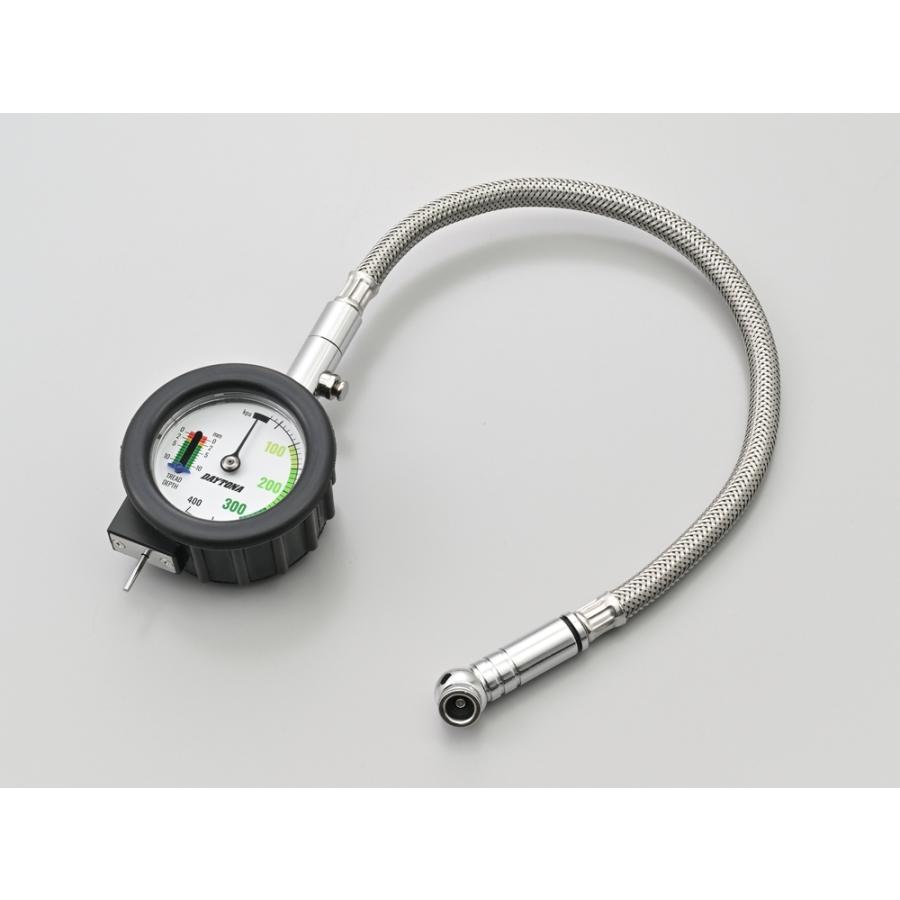 DAYTONA メッシュホース付きエアゲージ デプスゲージ付き 49299