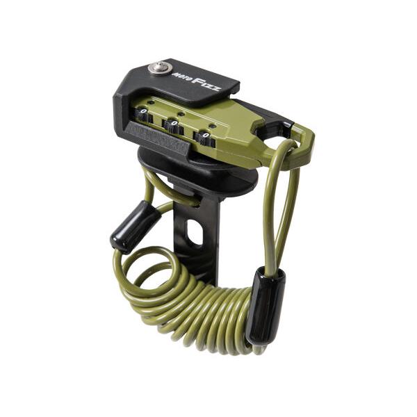 TANAX MOTO FIZZ ヘルメット用ワイヤーロック コイル オリーブ MF-4762