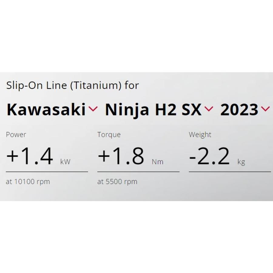 AKRAPOVIC Ninja H2 SX Z SE SLIP ON LINE チタン 触媒付 JMCA認証
