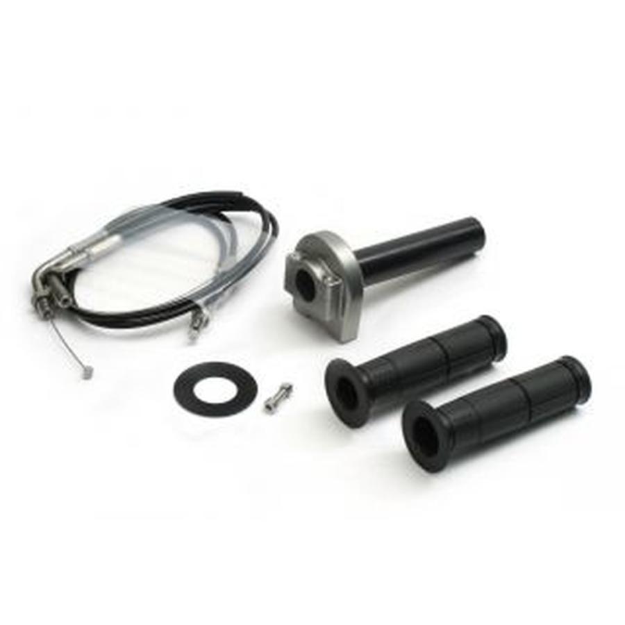 ACTIVE ZX-10R Ninja250R スロットルキット TYPE-1 ガンメタ 巻取φ40 (ステン金具) 1068815SU | 