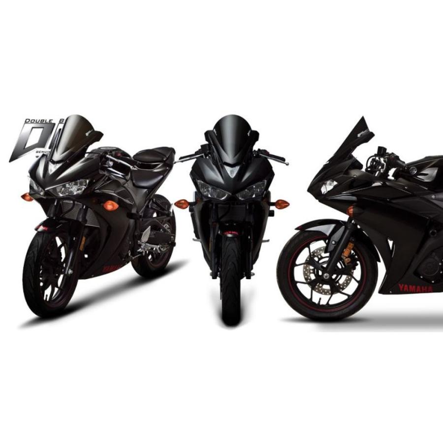 YZF-R25 / R3 ZERO GRAVITY スモークスクリーン ZERO GRAVITY YZF-R25 YZF-R3/ABS スクリーン ダブルバブル ダーク