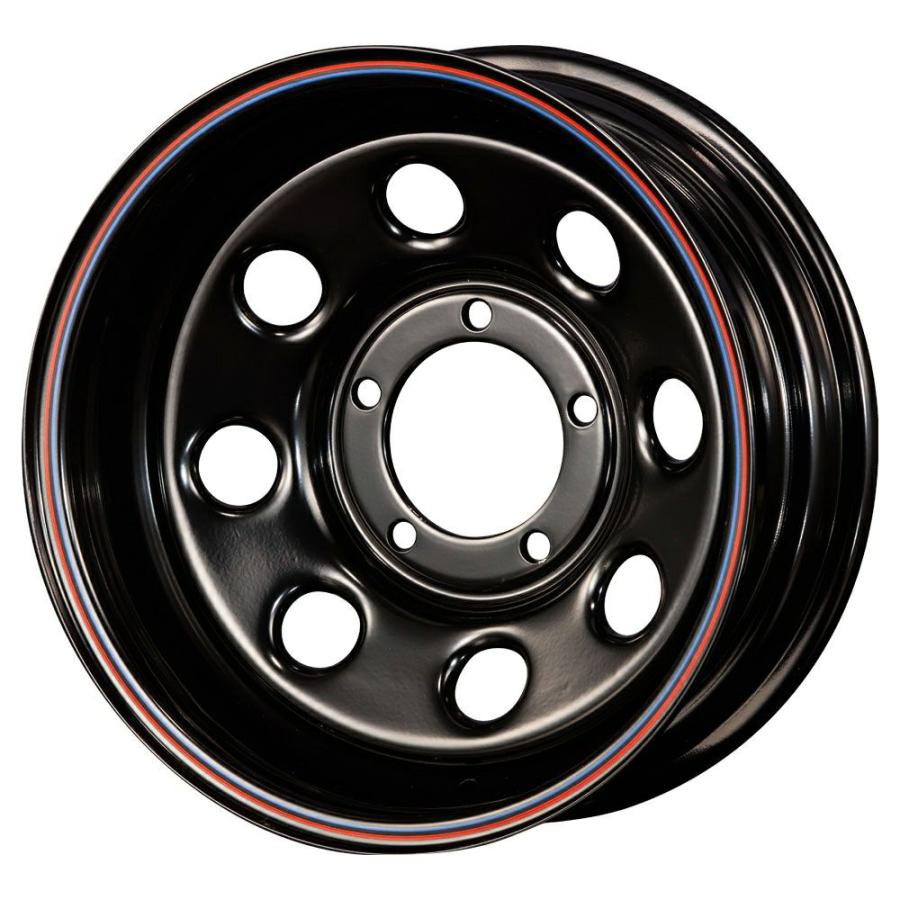 【1本組】ジムニー タイヤホイールセット (JB64 JB74 JB23 JA11系) まつど家 鉄八 16インチ×6.0J-40 ブラック×DUNLOP グラントレック MT2 700R16の画像