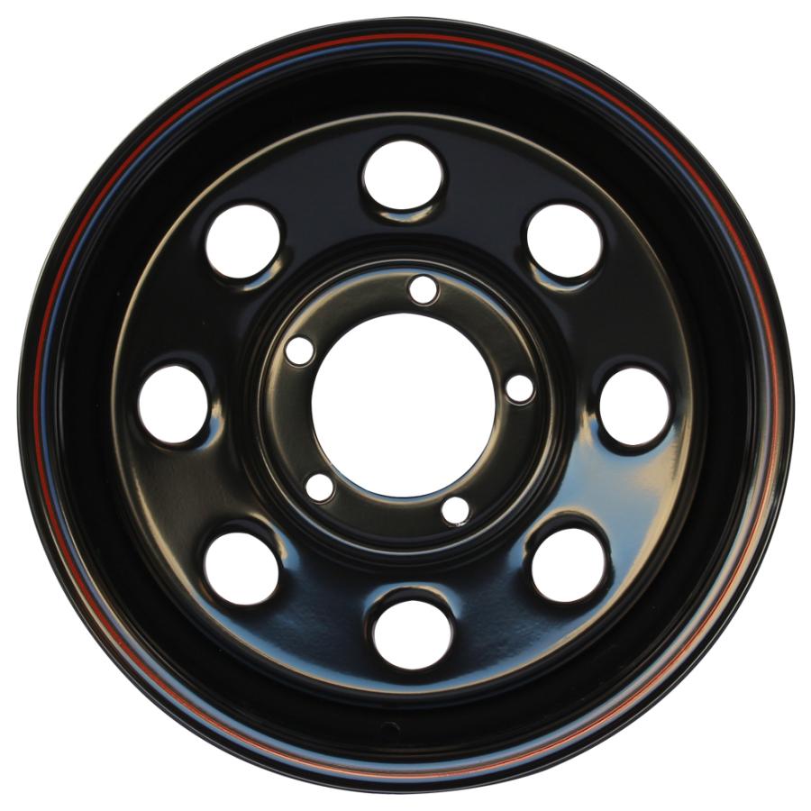 【1本組】ジムニー タイヤホイールセット (JB64 JB74 JB23 JA11系) まつど家 鉄八 16インチ×6.0J-40 ブラック×DUNLOP グラントレック MT2 700R16の画像