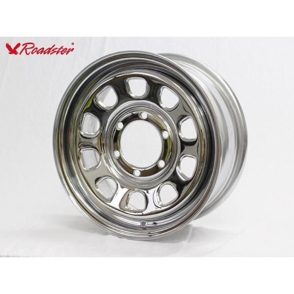 【1本組】ハイエース 200系 タイヤホイールセット デイトナ 15インチ×7.0J+19 クローム× マッドスター M/T 195/80R15 ホワイトレター ハミタイ仕様の画像