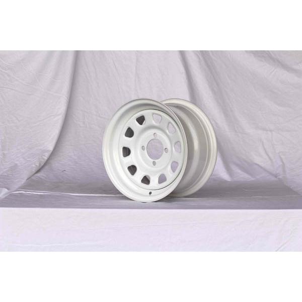 13インチ てっちんホイール 7J +25 4穴 PCD100 ホワイト ドレス