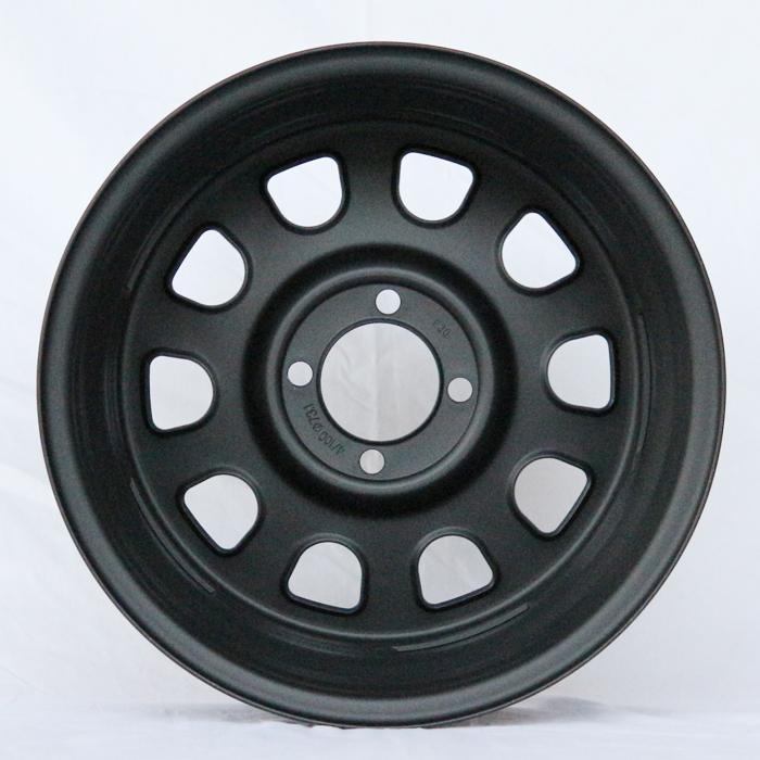 15インチ 鉄ちんホイール 6J +30 4穴 PCD100 マットブラック MC21 MC22
