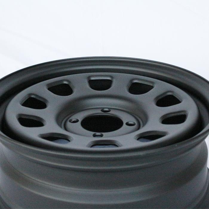 15インチ 鉄ちんホイール 6J +30 4穴 PCD100 マットブラック MC21 MC22