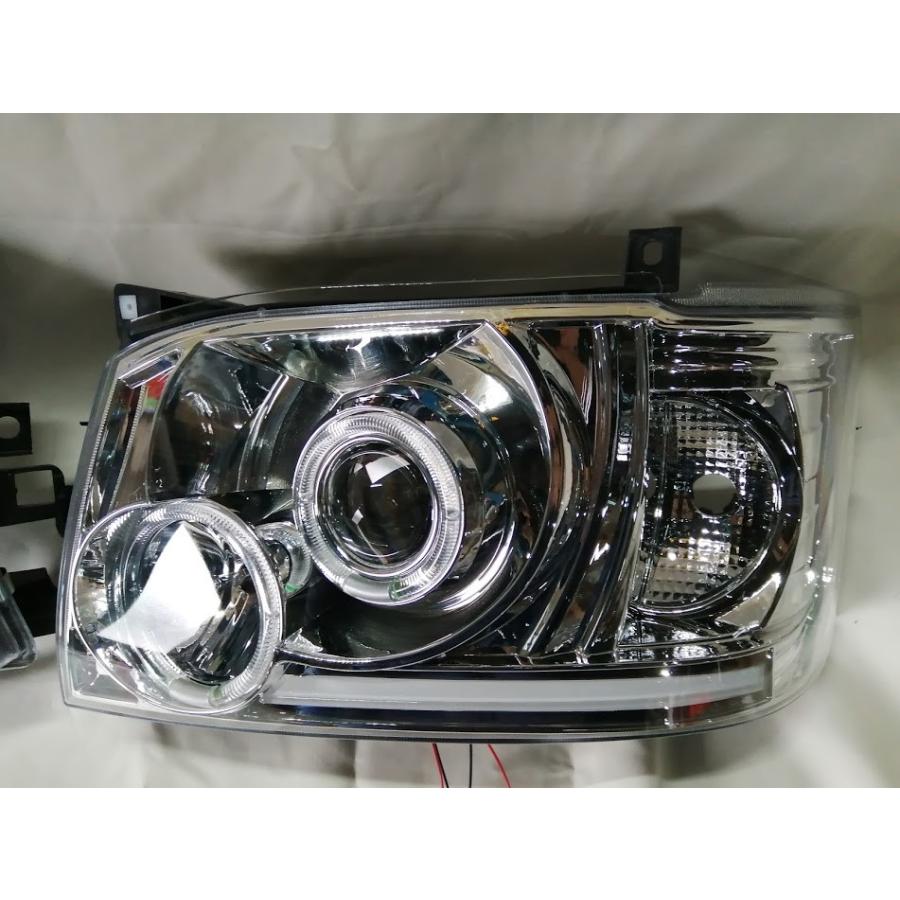 ハイエース 200系 1型 2型 LED イカリング プロジェクター ヘッド