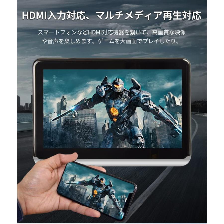 10.1 インチ タッチスクリーン ヘッドレスト モニター HDMI SD USB