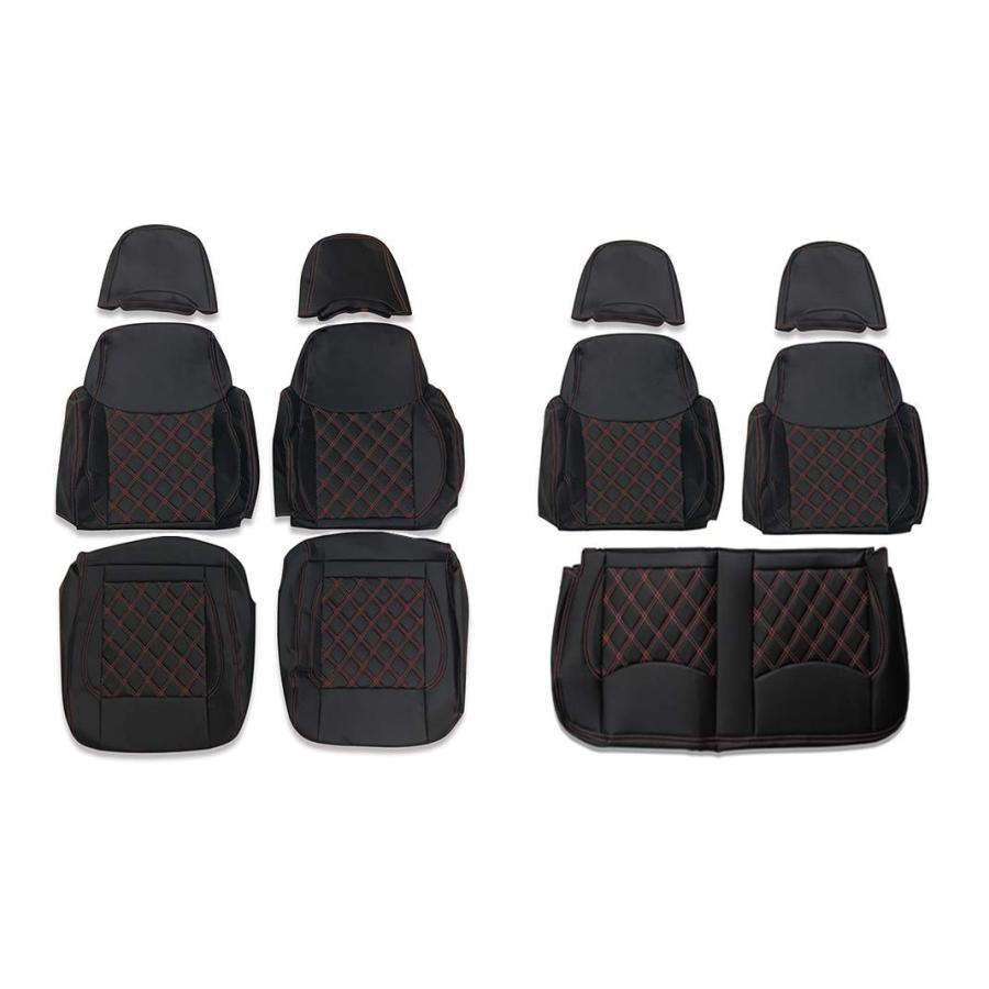 シートカバー ジムニー JB23 後期 5型 6型 7型 キルティング ダイヤキルト ホワイトステッチ | 