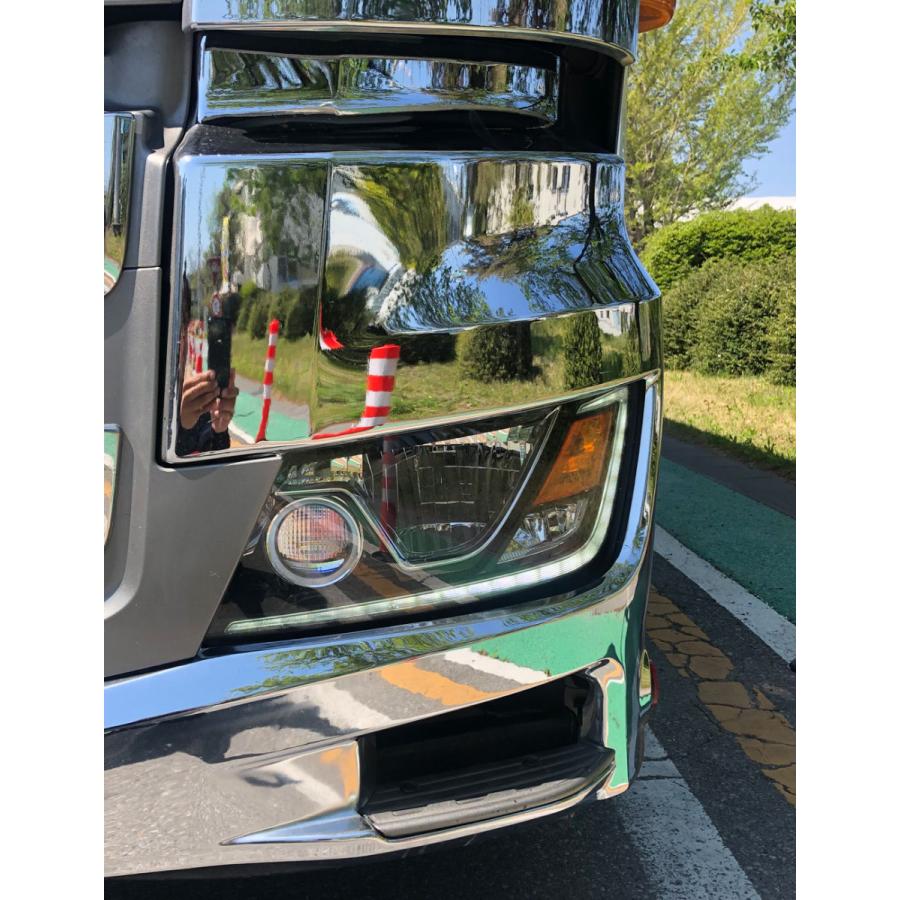 日野 17系 プロフィア メッキ バンパー コーナー パネル サイド 左右