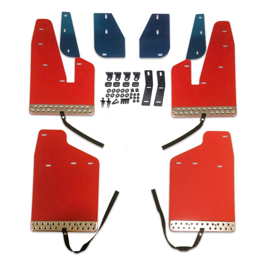 三菱 デリカ D5 EVA樹脂製 マッド フラップ 泥除け レッド