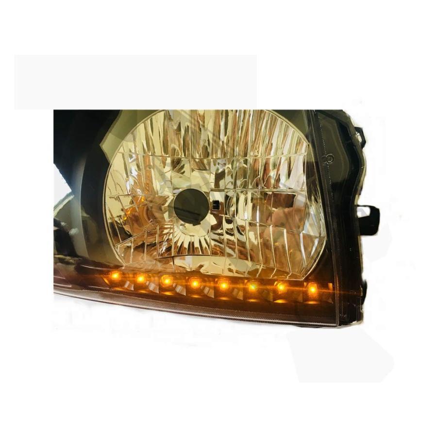 200系 ハイエース 1型 2型 オレンジ 8発 LED ライン付き クリア