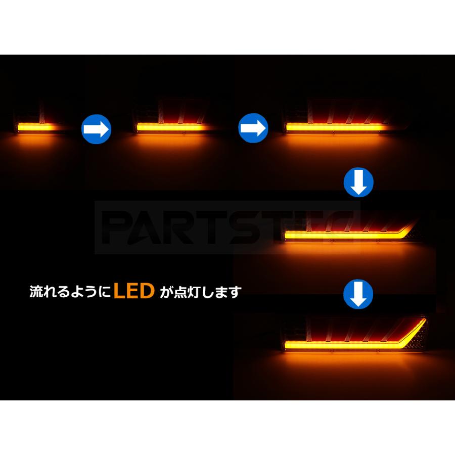汎用 24V トラック用 LEDテールランプ 左右セット ファイバー点灯
