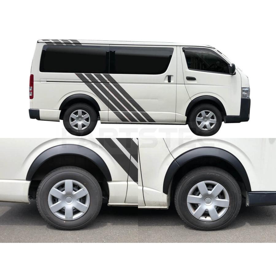 ハイエース オーバーフェンダー 20mm 6点 200系 標準 ワイド ブラック