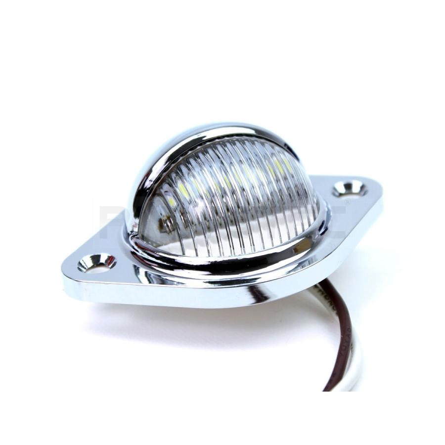 LEDナンバー灯 白 ホワイト 2個 汎用 メッキ ライセンスランプ